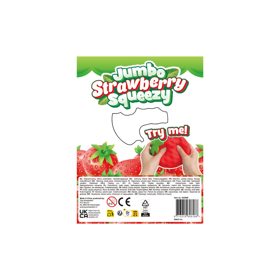 Squishy aardbei, derde aanzicht